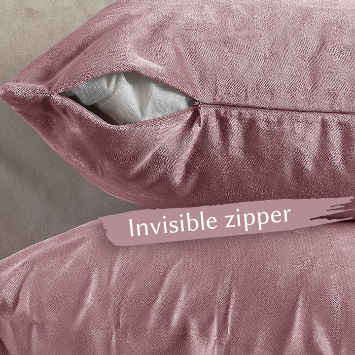 Matte Velvet Cushion Covers Set of 2 - Pink Curtain Colors Matching