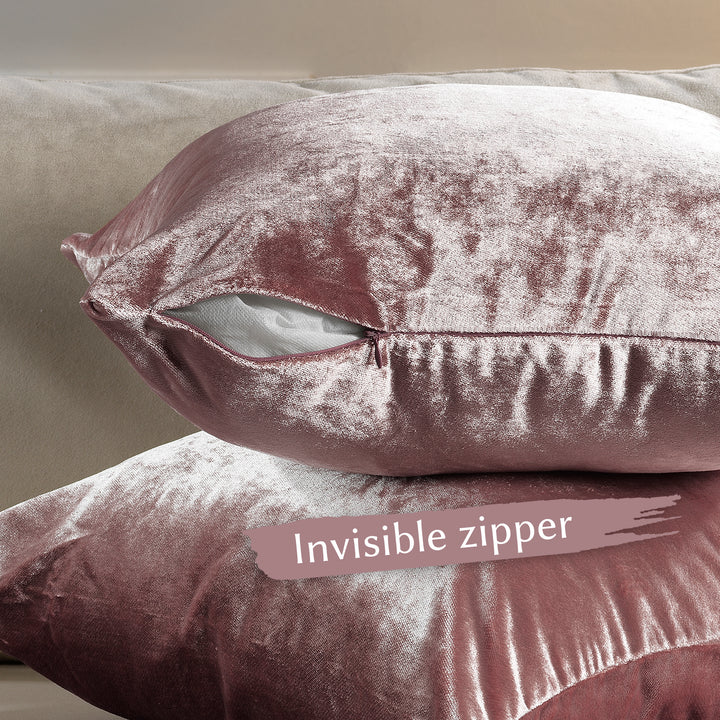 Soft Shiny Velvet Cushion Covers Set of 2 - Sangria Curtain Colors Matching