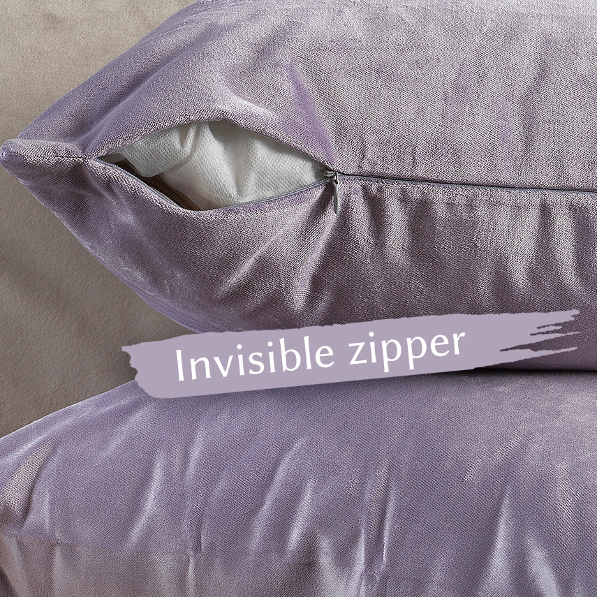 Matte Velvet Cushion Covers Set of 2 - Lavender Curtain Colors Matching