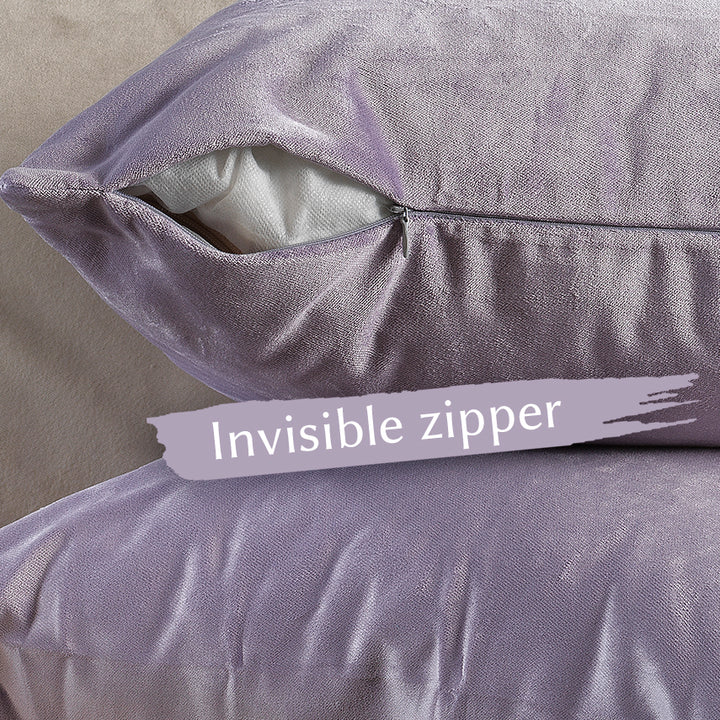 Matte Velvet Cushion Covers Set of 2 - Lavender Curtain Colors Matching