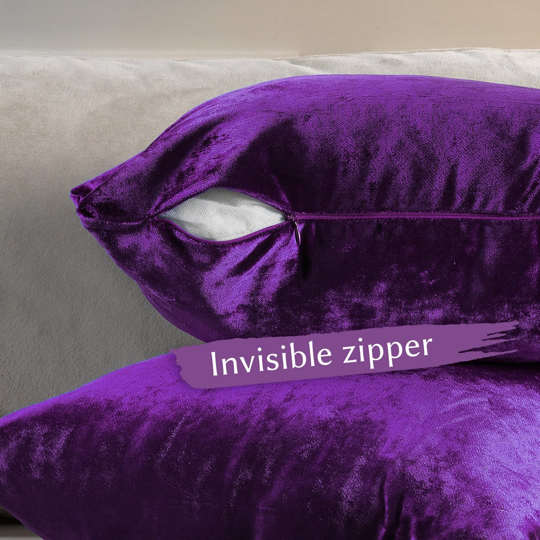 Soft Shiny Velvet Cushion Covers Set of 2 - Mauve Curtain Colors Matching