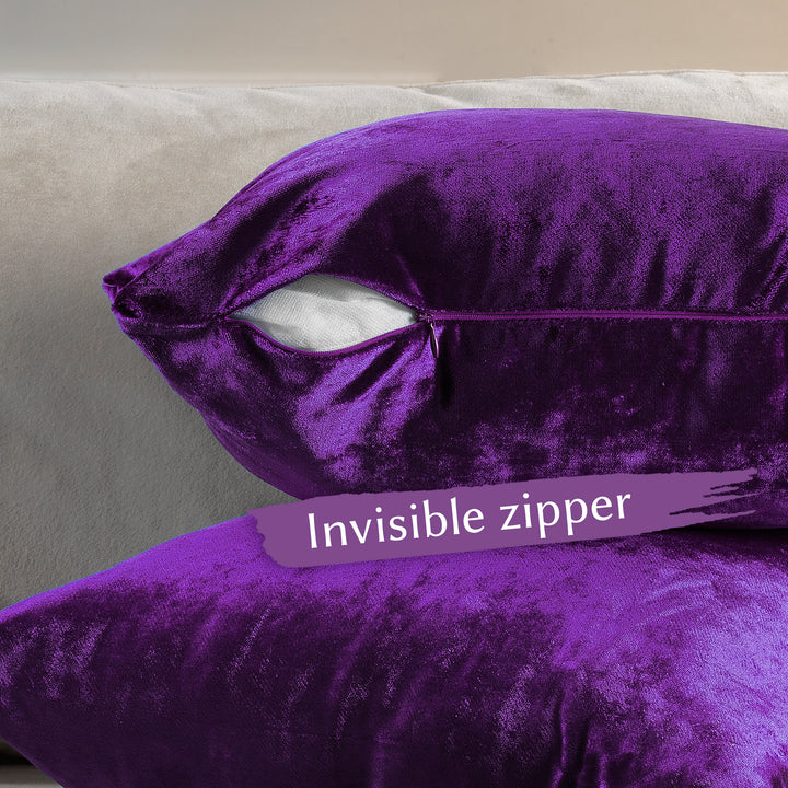 Soft Shiny Velvet Cushion Covers Set of 2 - Mauve Curtain Colors Matching
