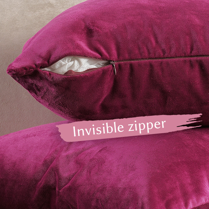 Matte Velvet Cushion Covers Set of 2 - Fuchsia Curtain Colors Matching