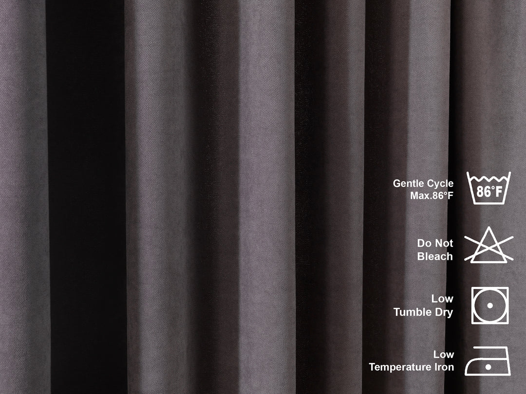Solid Faux Velvet Look Curtain 1 Panel - 22 Different Colors, Multiple Sizes
