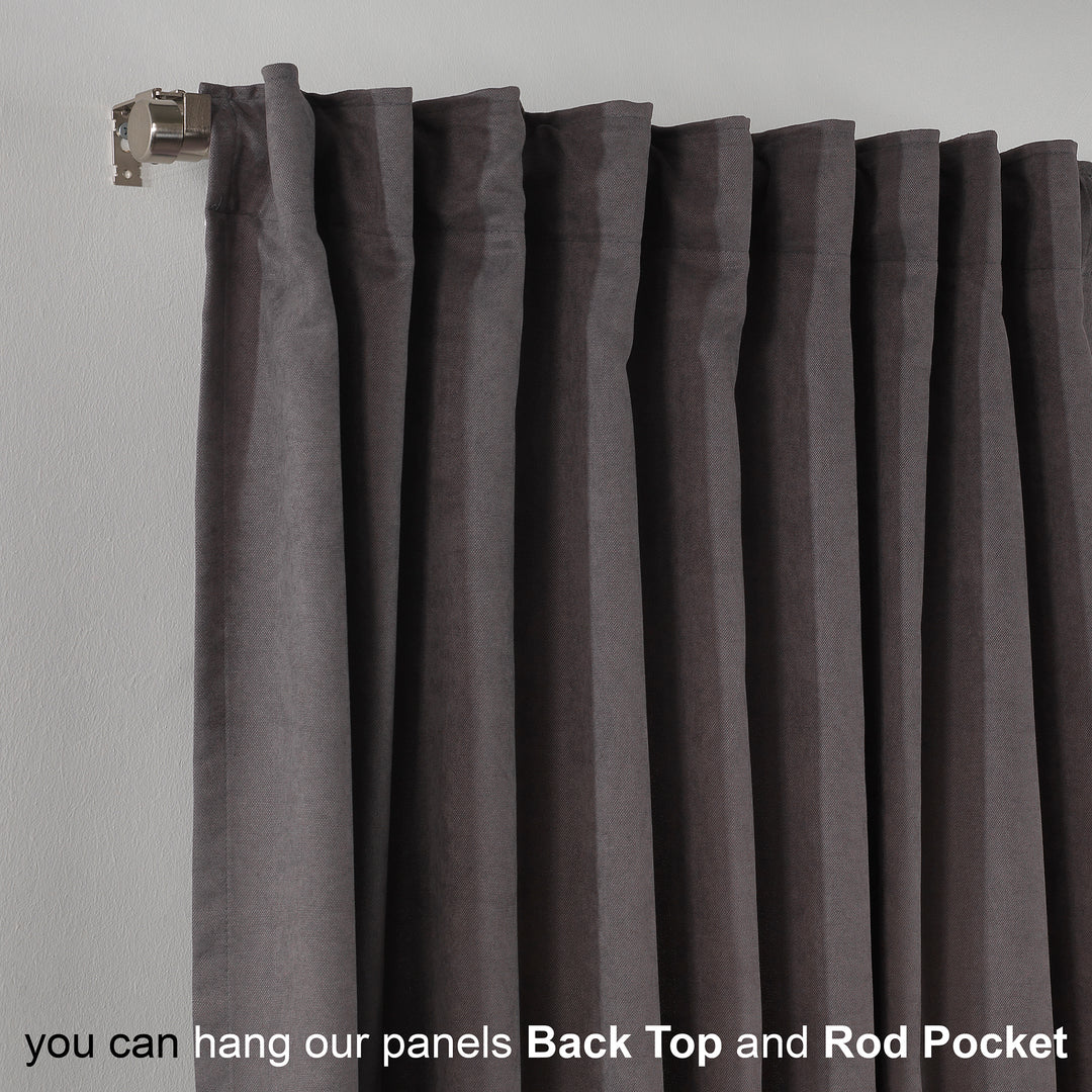 Solid Faux Velvet Look Curtain 1 Panel - 22 Different Colors, Multiple Sizes