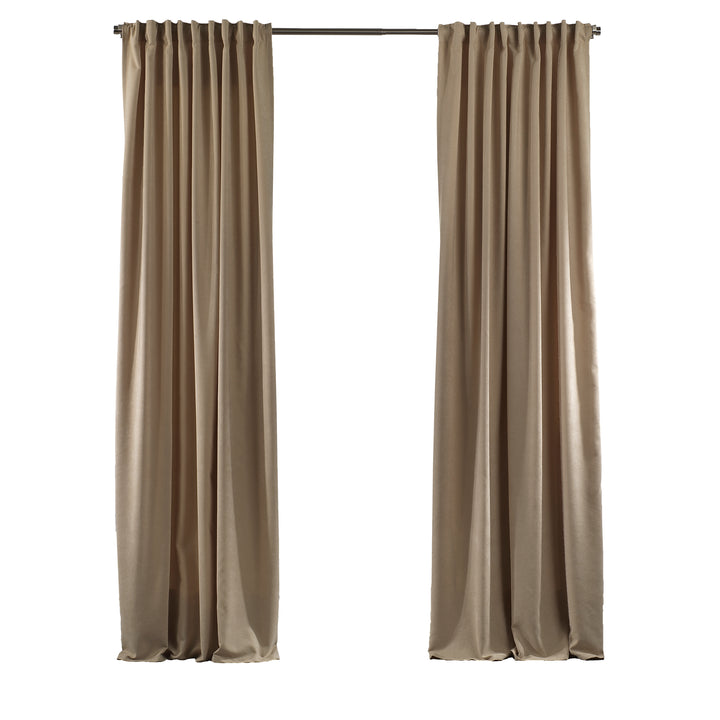 Solid Faux Velvet Look Curtain 1 Panel - 22 Different Colors, Multiple Sizes