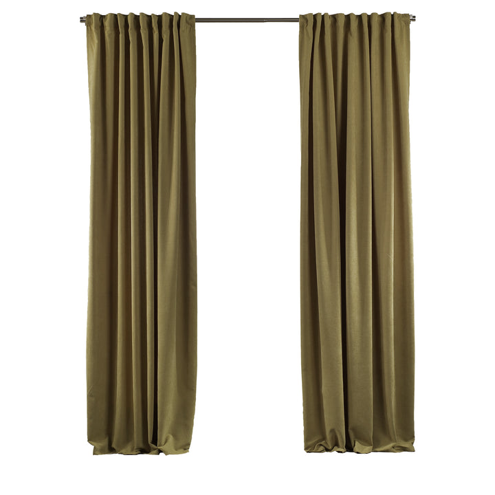 Solid Faux Velvet Look Curtain 1 Panel - 22 Different Colors, Multiple Sizes