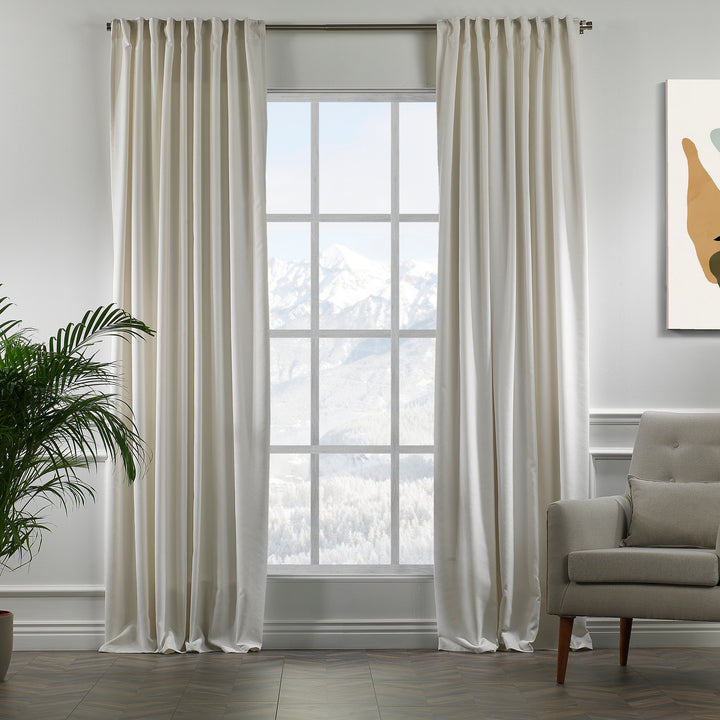 Solid Faux Velvet Look Curtain 1 Panel - 22 Different Colors, Multiple Sizes