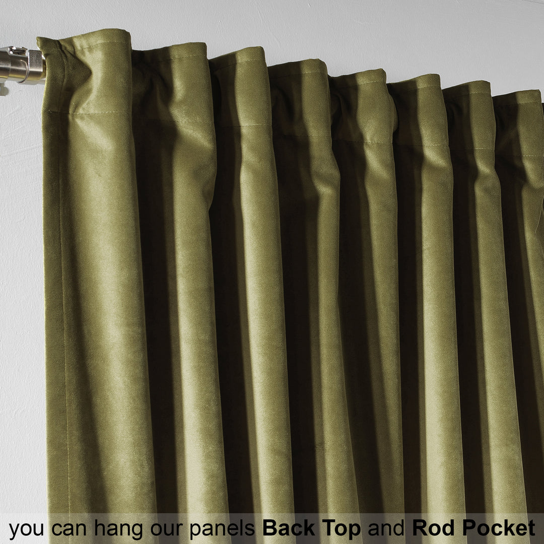 Matte Velvet Kitchen Valance Set of 3 - Olive
