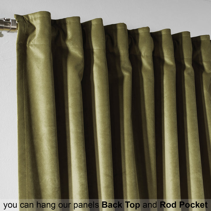 Matte Velvet Kitchen Valance Set of 3 - Olive