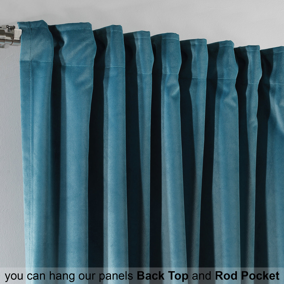 Matte Velvet Kitchen Valance Set of 3 - Celestial Green