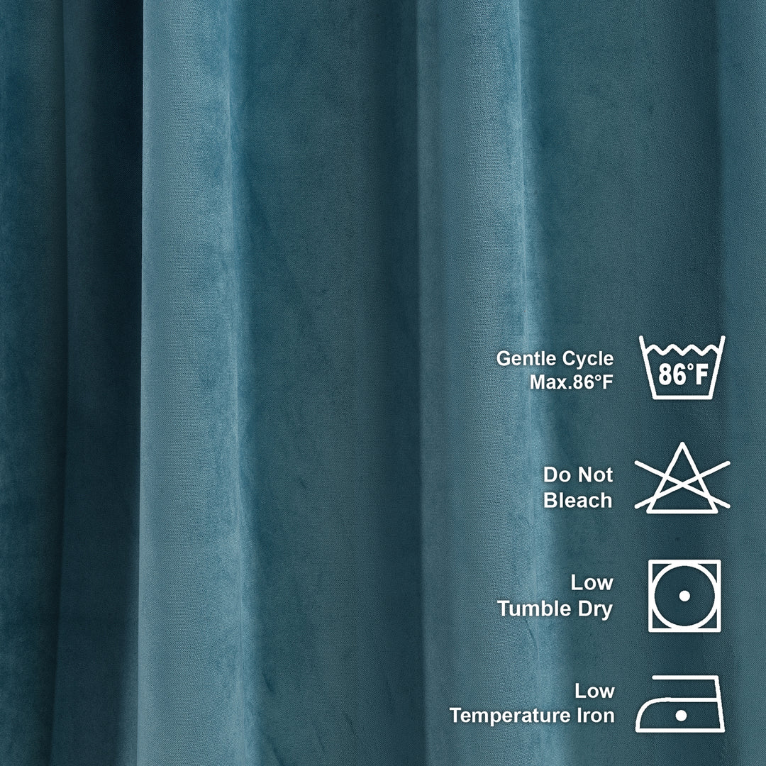 Matte Velvet Kitchen Valance Set of 3 - Celestial Green