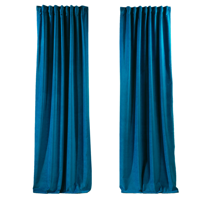 Matte Velvet Curtain 1 Panel - Blue
