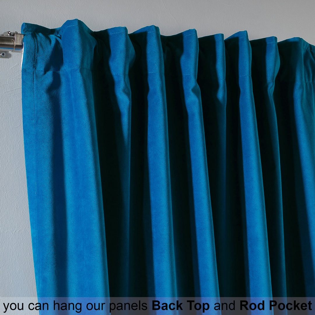 Matte Velvet Curtain 1 Panel - Blue