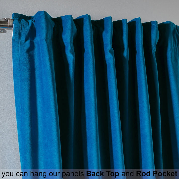 Matte Velvet Curtain 1 Panel - Blue