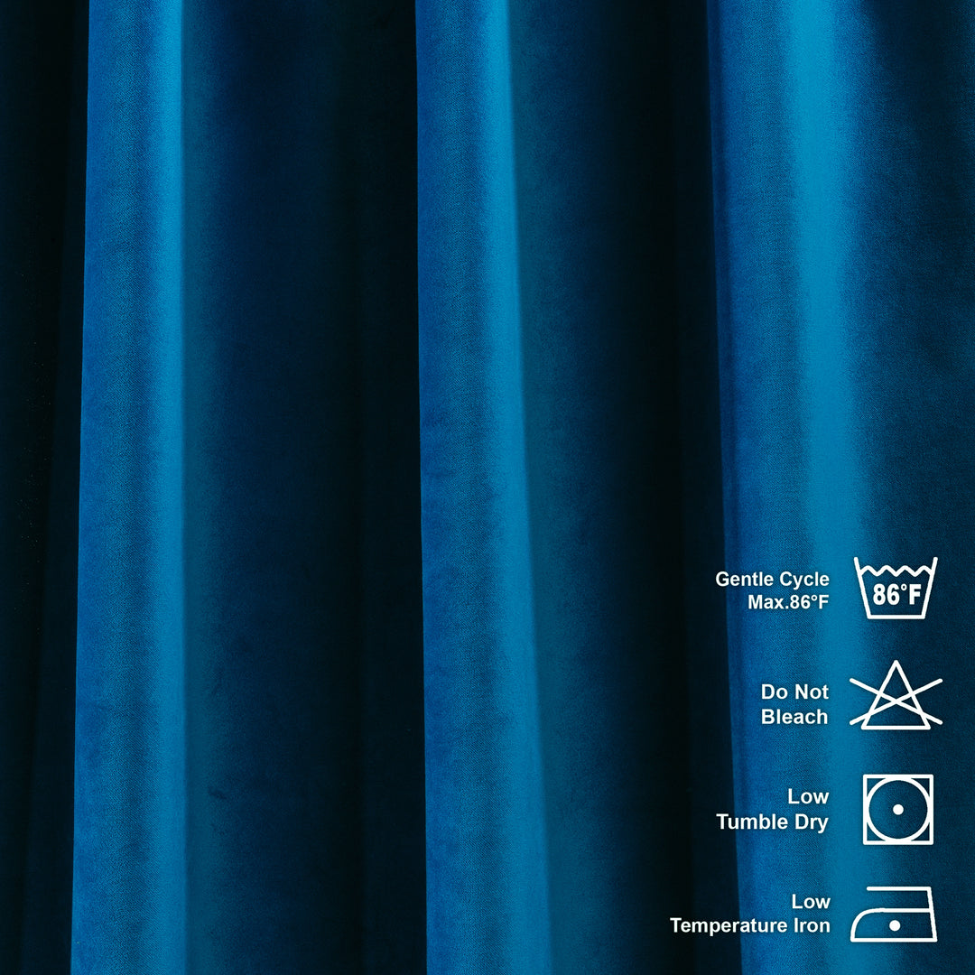 Matte Velvet Curtain 1 Panel - Blue