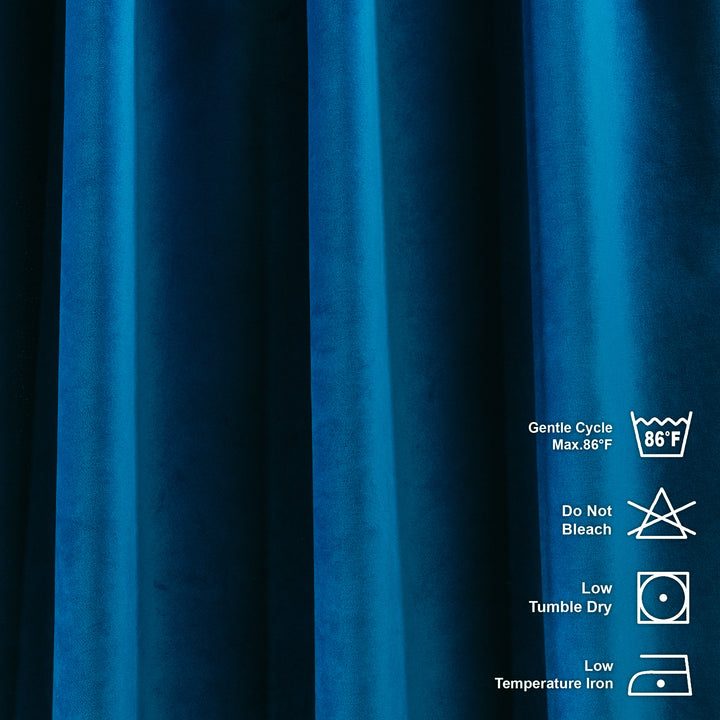 Matte Velvet Curtain 1 Panel - Blue