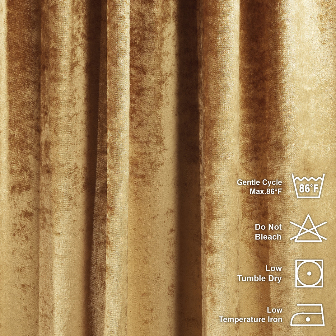 Soft Shiny Velvet Kitchen Valance Set of 3 - Marigold