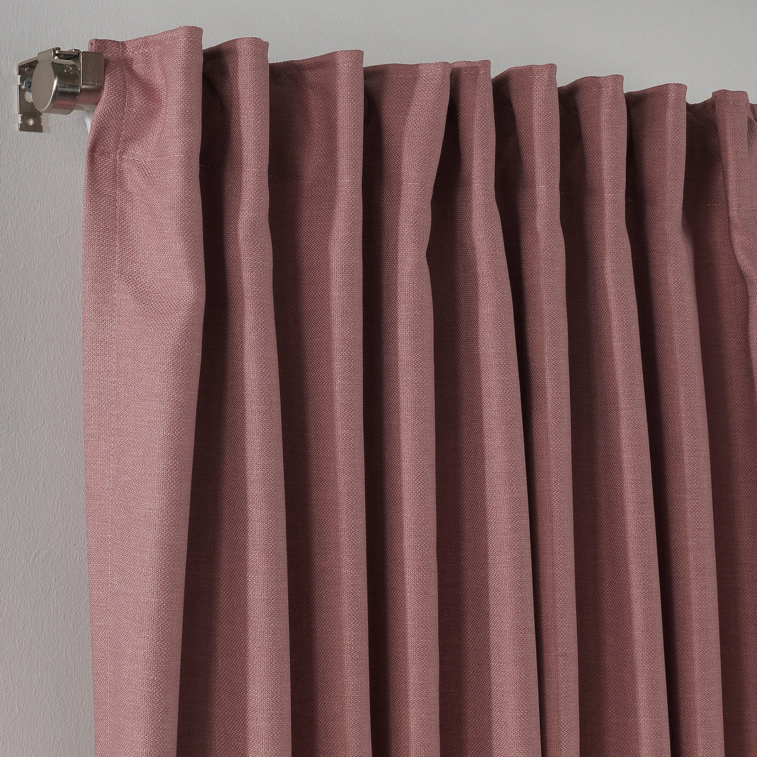 Solid Faux Linen Texture Curtain 1 Panel - Different Colors, Multiple Sizes