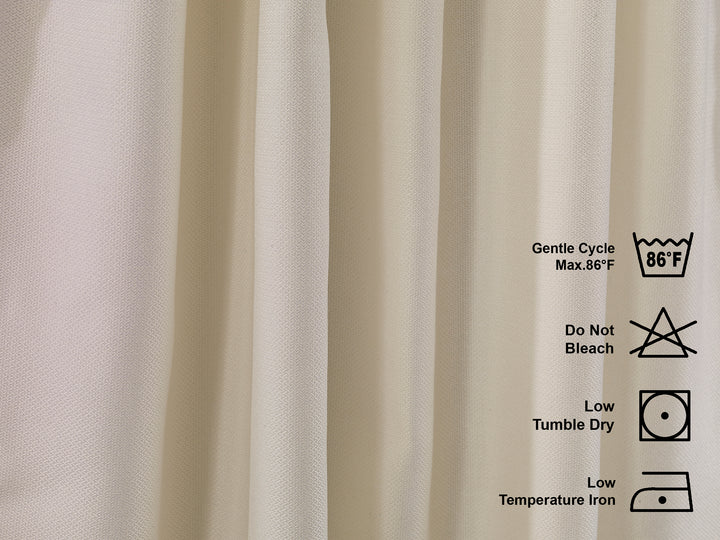 Linen Texture Kitchen Valance Set of 3 - Cream