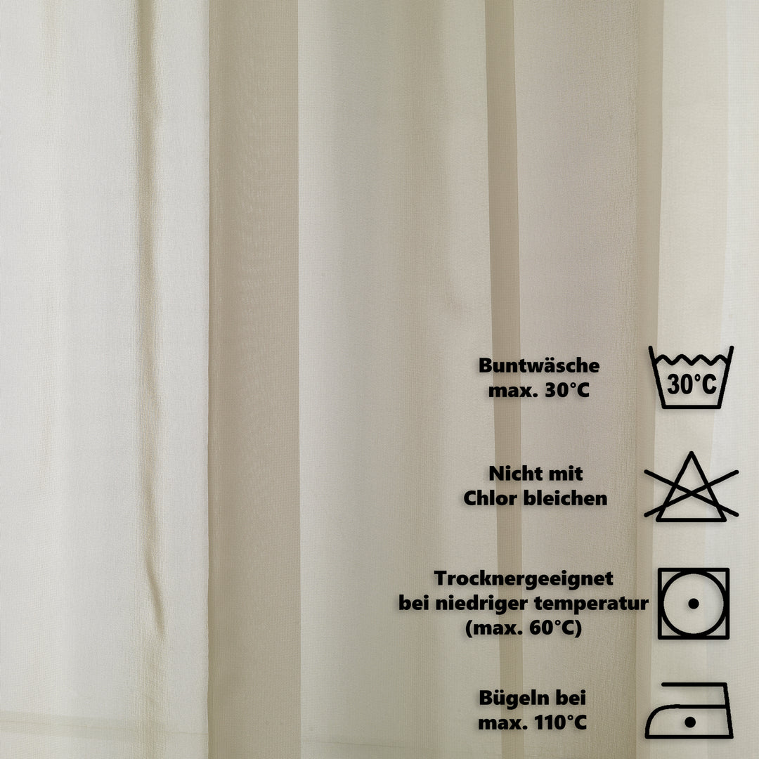 Sheer Silk Chiffon Fabric Curtain Set of 2 - Different Colors, Multiple Sizes