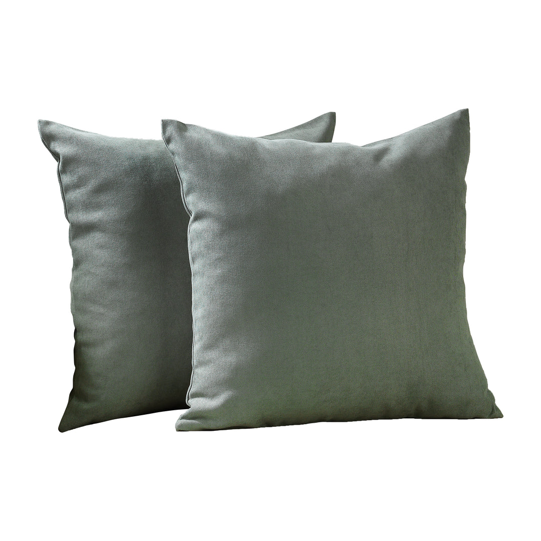 Solid Faux Velvet Look Cushion Covers Set of 2 - Curtain Colors Matching, Multiple Sizes