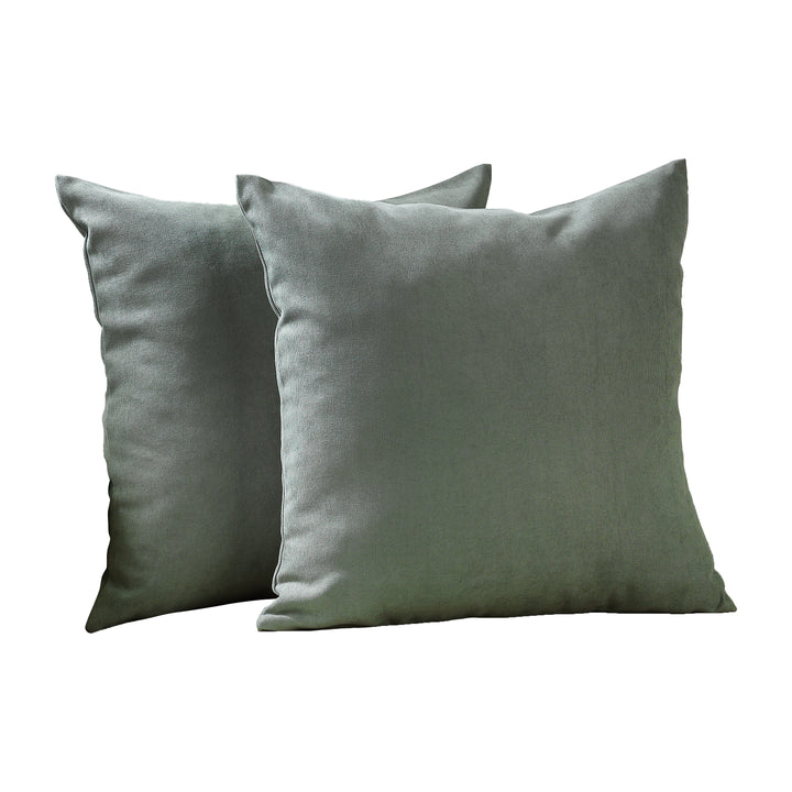 Solid Faux Velvet Look Cushion Covers Set of 2 - Curtain Colors Matching, Multiple Sizes
