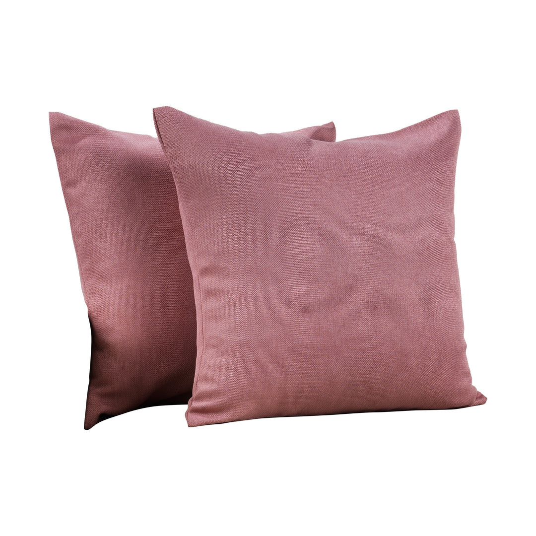 Solid Faux Linen Texture Cushion Covers Set of 2 - Curtain Colors Matching, Multiple Sizes