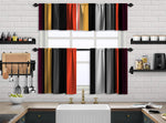 Multicolor Mexican Serape Inspired Stripes 3D Vertical Lines Latino Design Printed Kitchen Valance Set of 3 Hanging Rod Pocket 18-(50"x14"Valance)