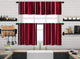 Multicolor Mexican Serape Inspired Stripes 3D Vertical Lines Latino Design Printed Kitchen Valance Set of 3 Hanging Rod Pocket 38-(50"x14"Valance)