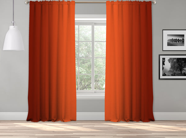 OMBRE Window Darkening Dip Dye Curtain Set of 2 Panels Hanging Rod Pocket & Back Tap Décor Vertical Shades Symmetrical Curtain (BURNT ORANGE)