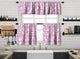 Kitchen Valance BOHO Set of 3 Hanging Rod Pocket Window Valance Treatments Decorative Valances Tiers Café Curtains 29(Pink- 50"x14" Valance)