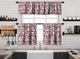 Kitchen Valance BOHO Set of 3 Hanging Rod Pocket Window Valance Treatments Decorative Valances Tiers Café Curtains 29(Rose Pink- 50"x14" Valance)