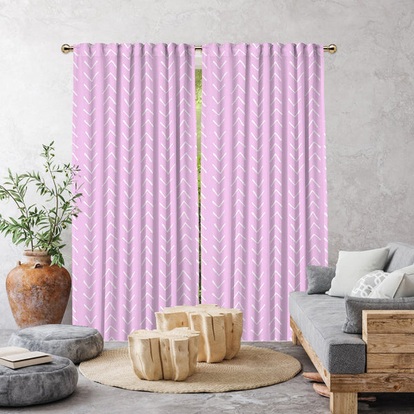 BOHO Home Decorative Curtains Design 2 Panels Velvet Look Hanging Back Tap and Rod Pocket Luxury Window Treatments Home Decoration 30(Pink)
