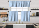 Kitchen Valance BOHO Set of 3 Hanging Rod Pocket Window Valance Treatments Decorative Valances Tiers Café Curtains 30(Baby Blue- 50"x14" Valance)