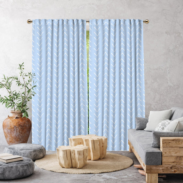 BOHO Home Decorative Curtains Design 2 Panels Velvet Look Hanging Back Tap and Rod Pocket Luxury Window Treatments Home Decoration 30(Baby Blue)