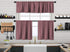 Kitchen Valance BOHO Set of 3 Hanging Rod Pocket Window Valance Treatments Decorative Valances Tiers Café Curtains 30(Rose Pink- 50"x14" Valance)
