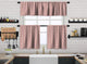 Kitchen Valance BOHO Set of 3 Hanging Rod Pocket Window Valance Treatments Decorative Valances Tiers Café Curtains 30(Baby Pink- 50"x14" Valance)