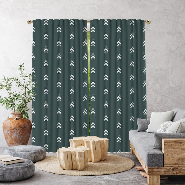 BOHO Home Decorative Curtains Design 2 Panels Velvet Look Hanging Back Tap and Rod Pocket Luxury Window Treatments Home Decoration 31(Pine Duck Green)