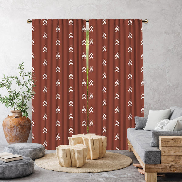 BOHO Home Decorative Curtains Design 2 Panels Velvet Look Hanging Back Tap and Rod Pocket Luxury Window Treatments Home Decoration 31(Brown)