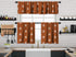 Kitchen Valance BOHO Set of 3 Hanging Rod Pocket Window Valance Treatments Decorative Valances Tiers Café Curtains 31(Brick- 50"x14" Valance)