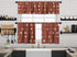 Kitchen Valance BOHO Set of 3 Hanging Rod Pocket Window Valance Treatments Decorative Valances Tiers Café Curtains 34(Brick- 50"x14" Valance)