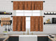 Kitchen Valance BOHO Set of 3 Hanging Rod Pocket Window Valance Treatments Decorative Valances Tiers Café Curtains 35(Brick- 50"x14" Valance)