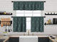 Kitchen Valance BOHO Set of 3 Hanging Rod Pocket Window Valance Treatments Decorative Valances Tiers Café Curtains 35(Dark Green- 50"x14" Valance)