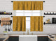 Kitchen Valance BOHO Set of 3 Hanging Rod Pocket Window Valance Treatments Decorative Valances Tiers Café Curtains 35(Mustard Yellow- 50"x14" Valance)