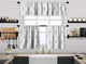 Kitchen Valance BOHO Set of 3 Hanging Rod Pocket Window Valance Treatments Decorative Valances Tiers Café Curtains 35(White- 50"x14" Valance)