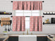 Kitchen Valance BOHO Set of 3 Hanging Rod Pocket Window Valance Treatments Decorative Valances Tiers Café Curtains 38(Pink- 50"x14" Valance)