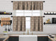 Kitchen Valance BOHO Set of 3 Hanging Rod Pocket Window Valance Treatments Decorative Valances Tiers Café Curtains 38(Beige- 50"x14" Valance)