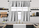 Kitchen Valance BOHO Set of 3 Hanging Rod Pocket Window Valance Treatments Decorative Valances Tiers Café Curtains 38(Grey- 50"x14" Valance)