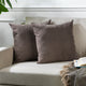 Solid Color Cushion Cover Velvet Look Pillow Case with Invisible Zipper Set of 2 Pieces for Chair Couch & Livingroom Décor Pillowcase - Light Brown